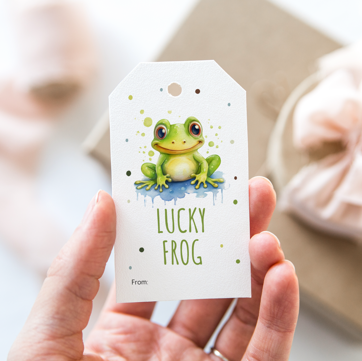 DIGITAL Lucky Frog Gift Tag (7011)