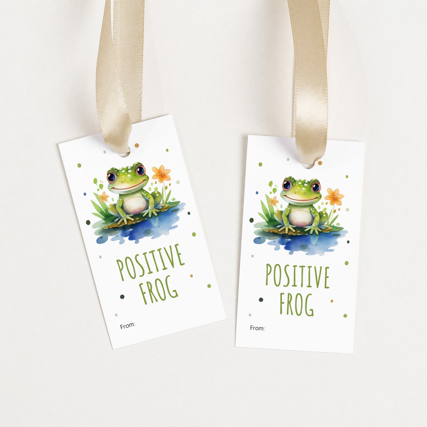 DIGITAL Positive Frog Gift Tag (7012)