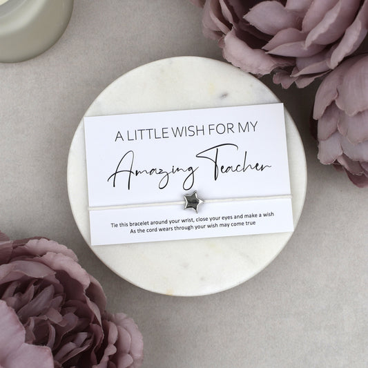 CLEARANCE - A Little Wish For My Amazing Teacher Wish Bracelet