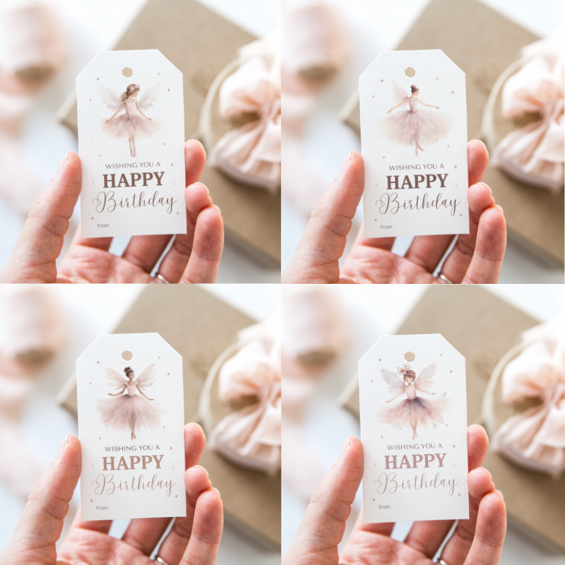 DIGITAL Fairy Happy Birthday Gift Tag Bundle