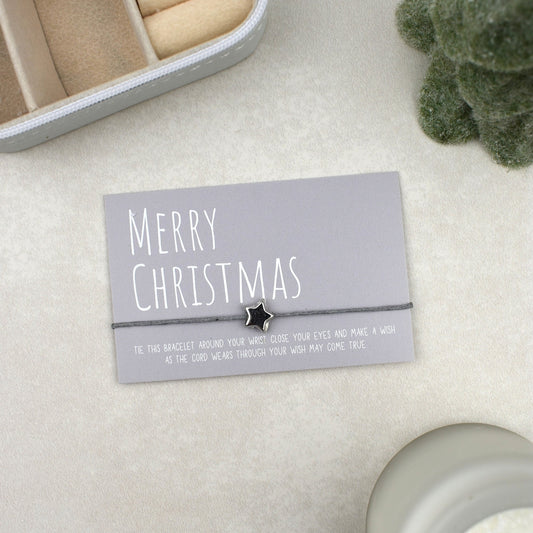 CLEARANCE - Merry Christmas Wish Bracelet (Silver)