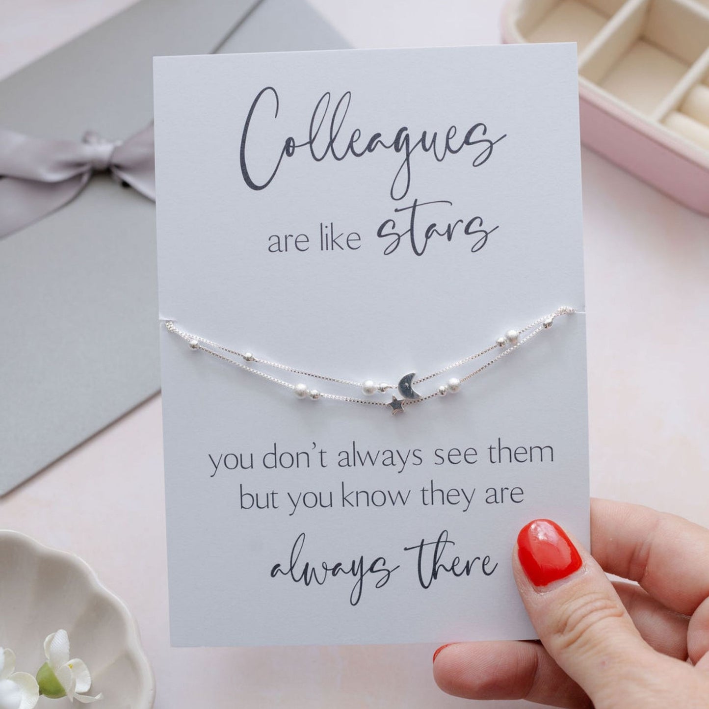 Colleagues Are Like Stars Bracelet - Star & Moon Charms