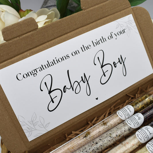 CLEARANCE - Congratulations Baby Boy Bath Salt Gift Set