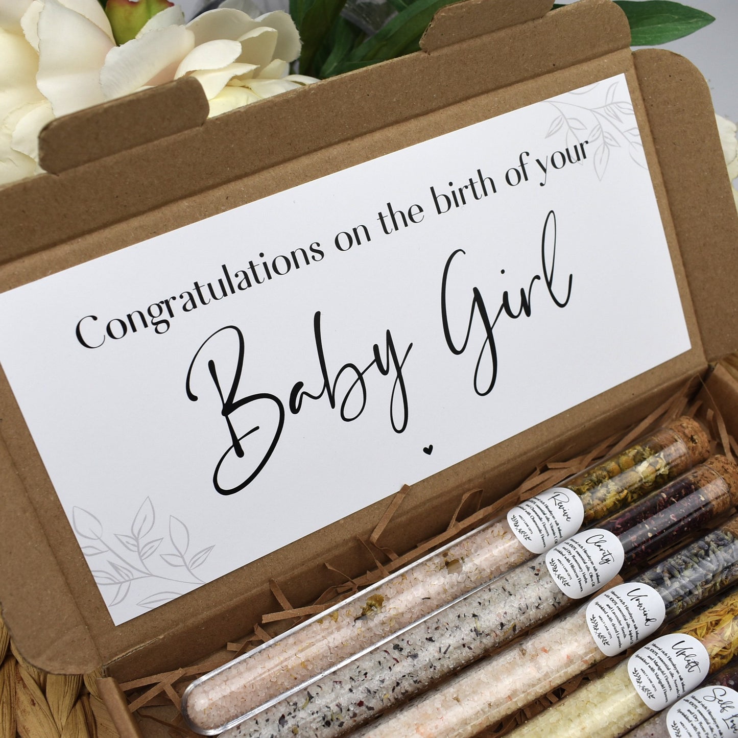 Congratulations Baby Girl Bath Salt Gift Set