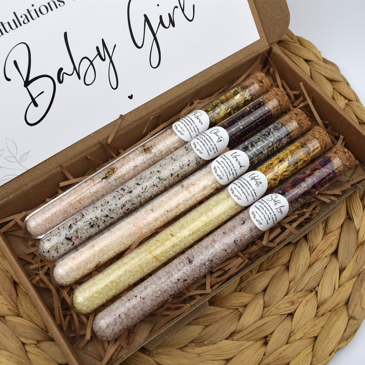 Congratulations Baby Girl Bath Salt Gift Set