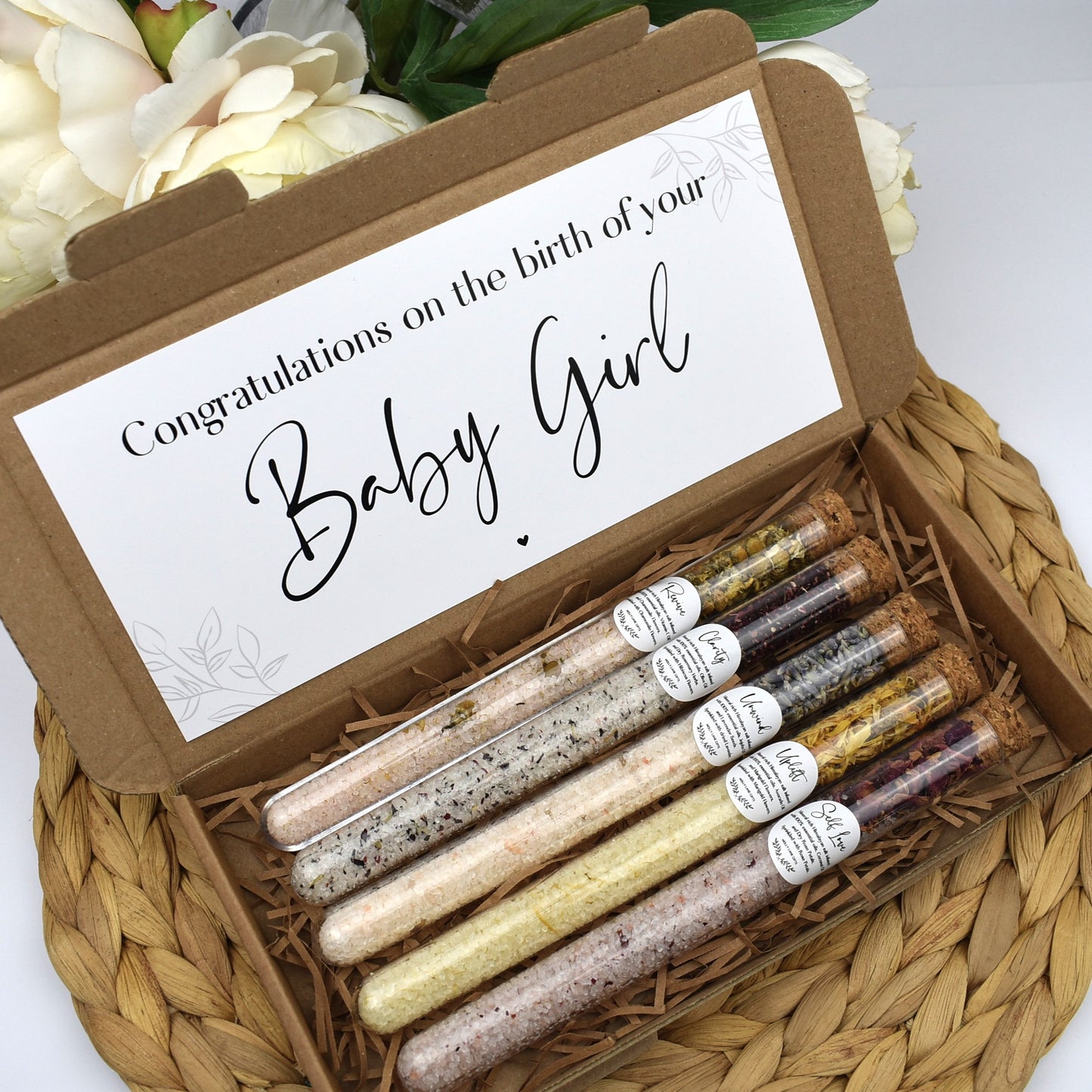 Congratulations Baby Girl Bath Salt Gift Set