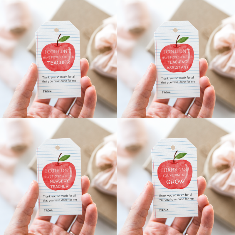 DIGITAL Teacher, Teaching Assistant, Nursery Teacher and Grow I Couldn't Have Picked A Better Gift Tag Bundle