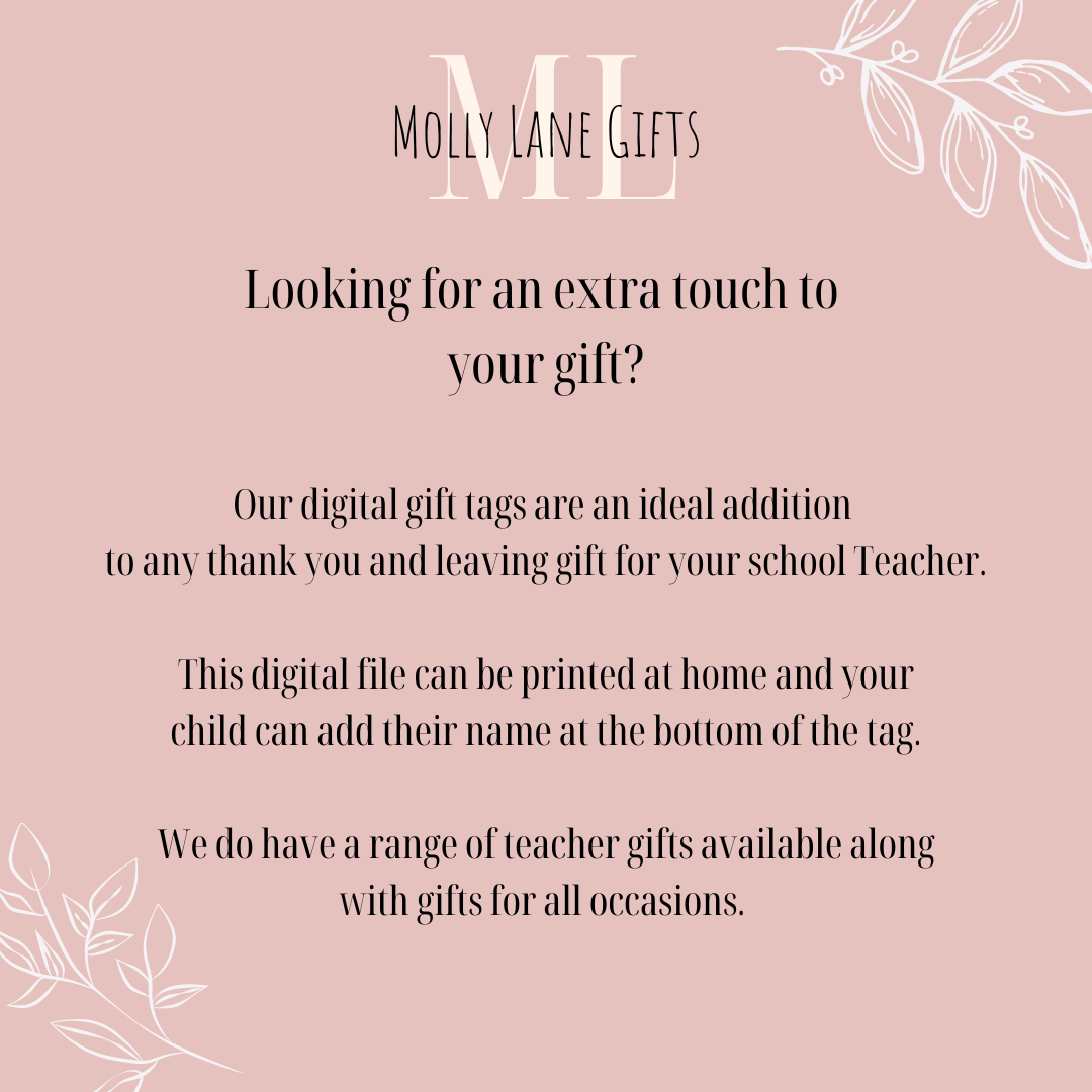 DIGITAL Thank You For Helping Me Grow Gift Tag (4001)