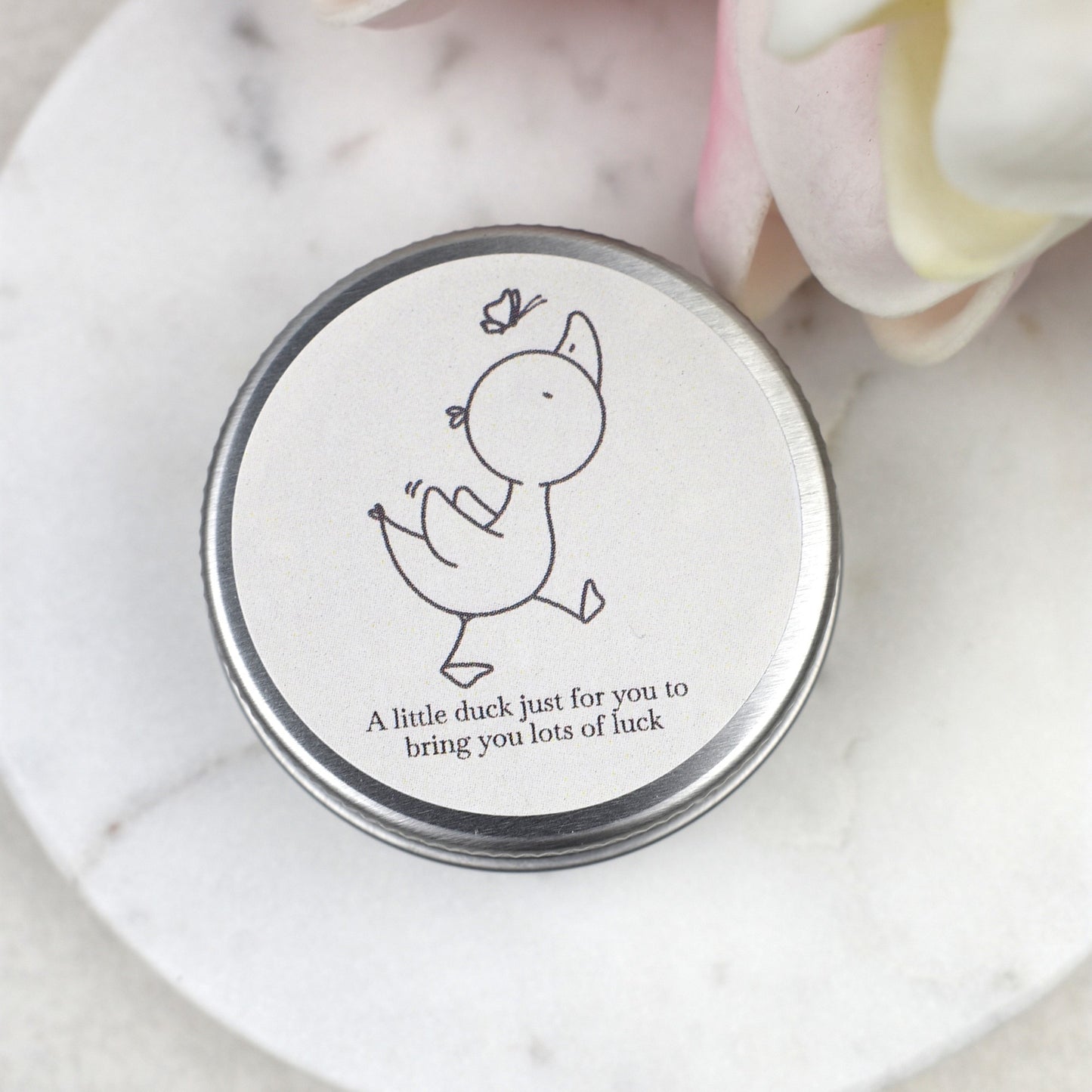 Lucky Duck Keepsake in Tin – A Tiny Gift of Good Luck & Encouragement - Butterfly - Yellow Duck