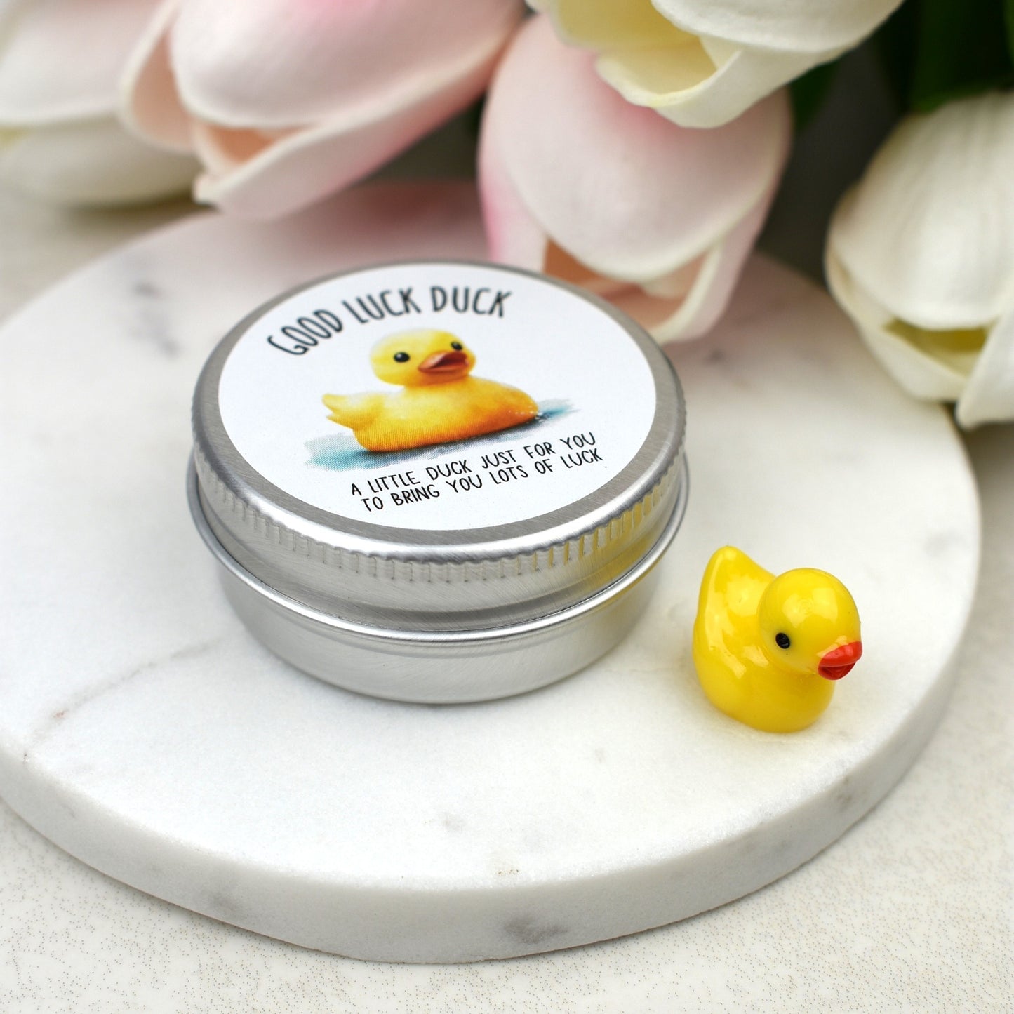 CLEARANCE - Lucky Duck Keepsake in Tin – A Tiny Gift of Good Luck & Encouragement - Yellow Duck