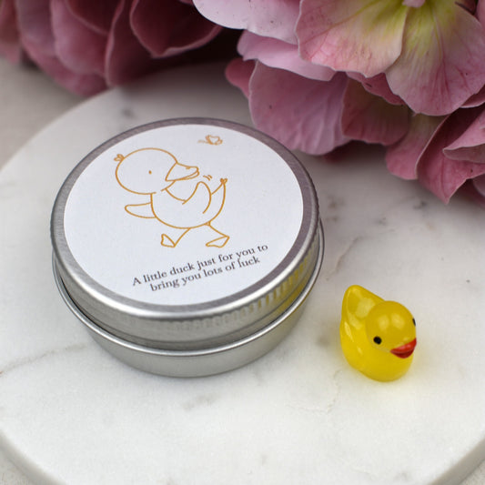 Good Luck Duck Tin - Yellow Butterfly - Luminous Duck