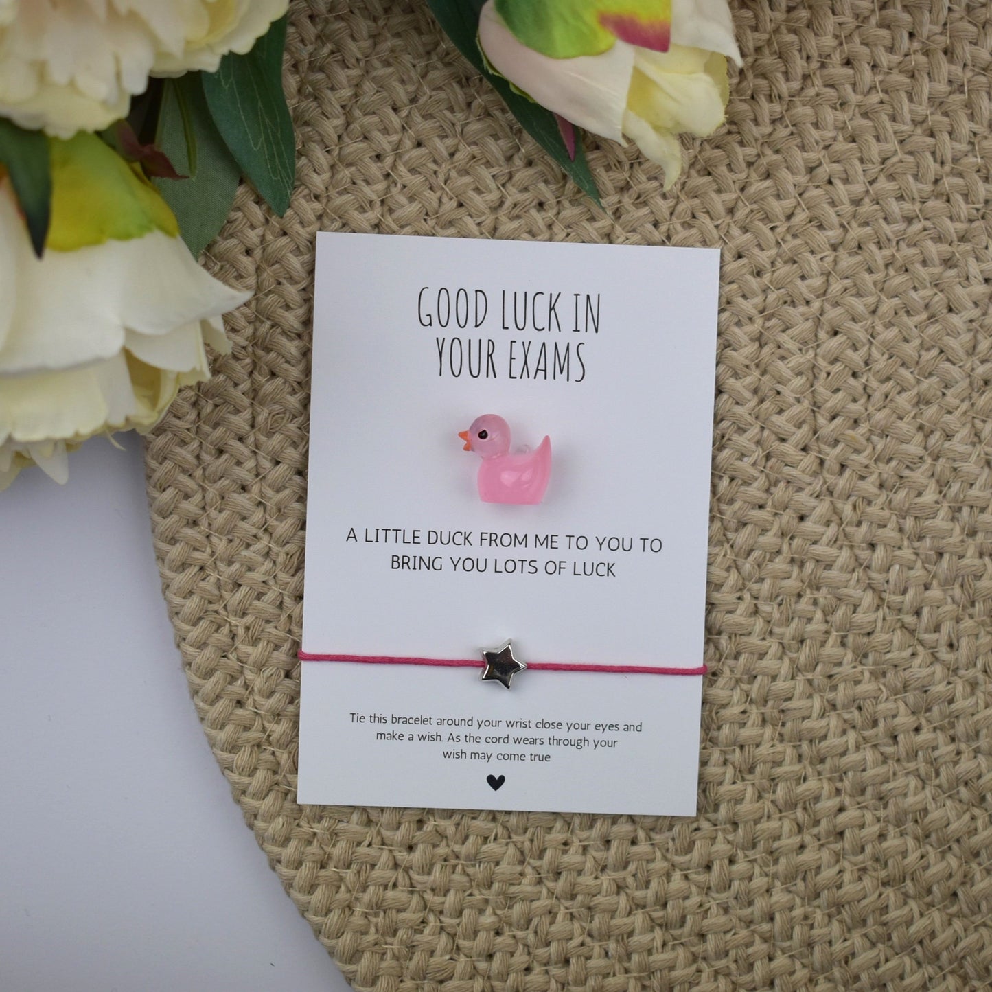 Bulk Priced | Luminous Good Luck In Your Exams Duck and Wish Bracelet Set