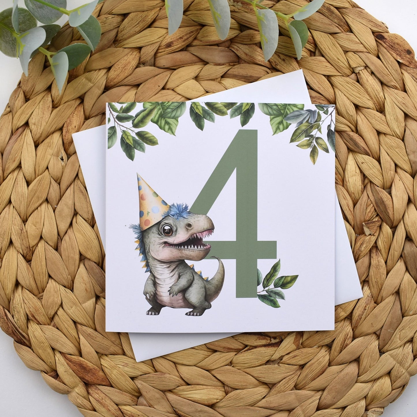 Dinosaur Age 4 Greeting Card