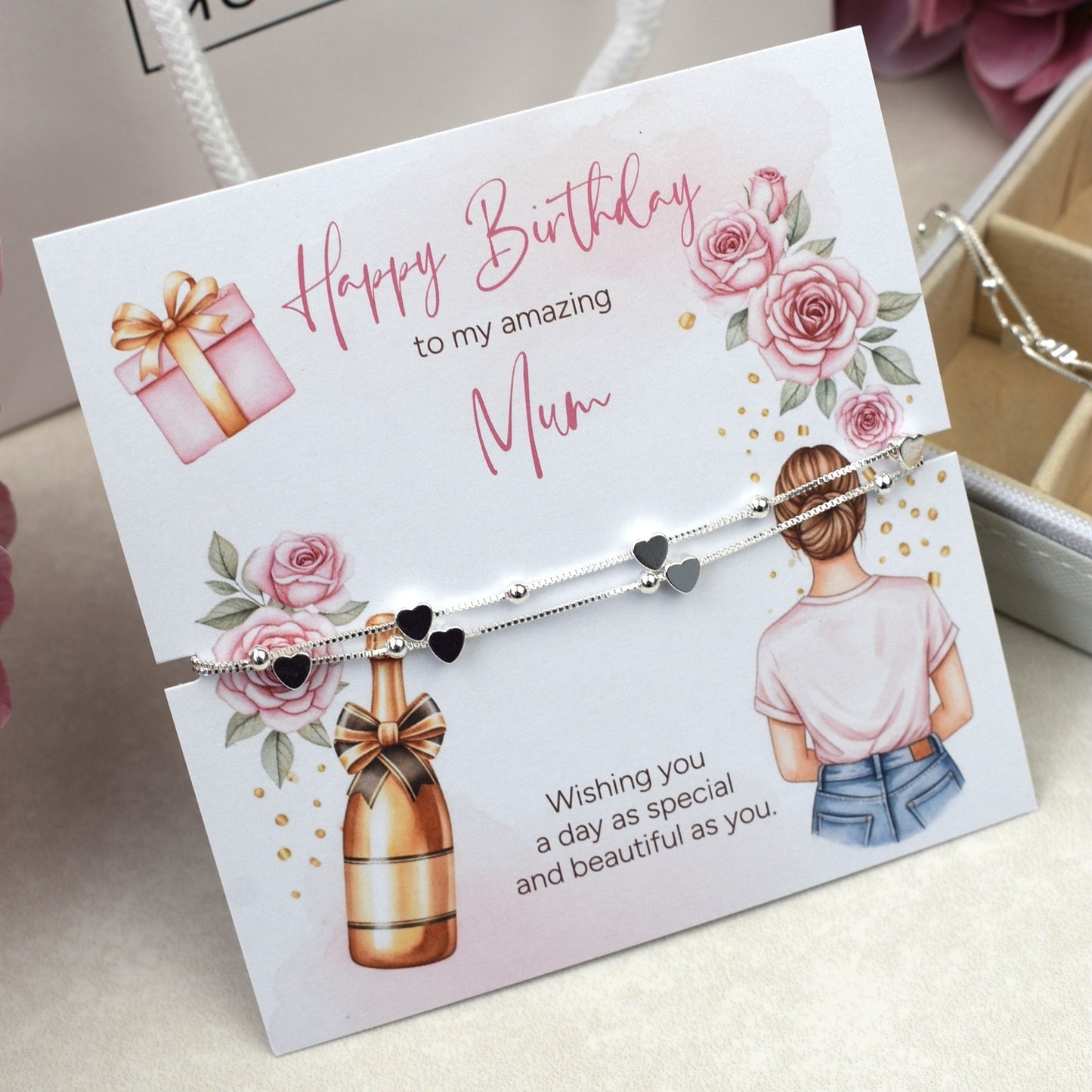 Happy Birthday To My Amazing Mum Heart Bracelet | Mum Birthday Gift