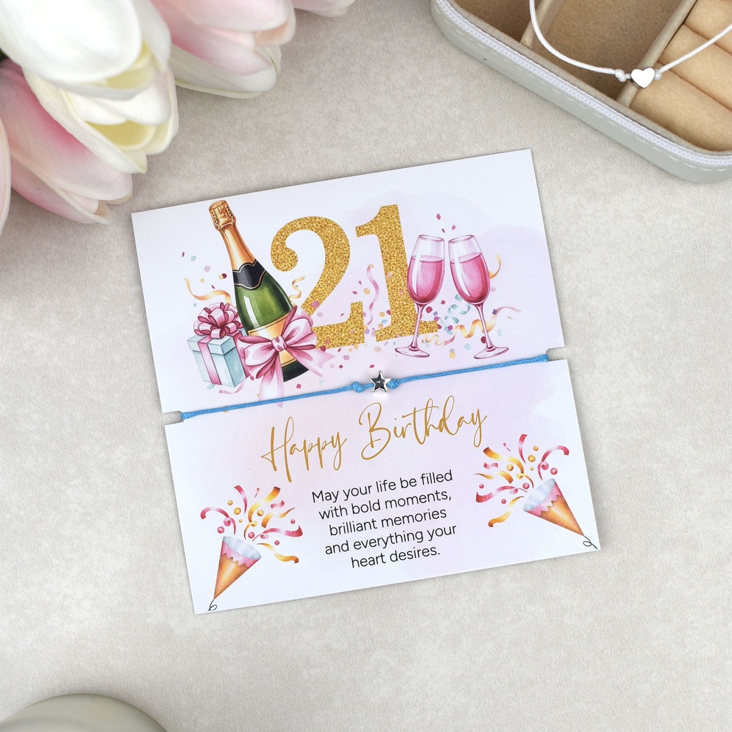 Happy 21st Birthday Bracelet | 21st Birthday Gift for Her