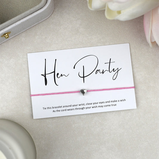 CLEARANCE - Hen Party Wish Bracelet | Heart Charm