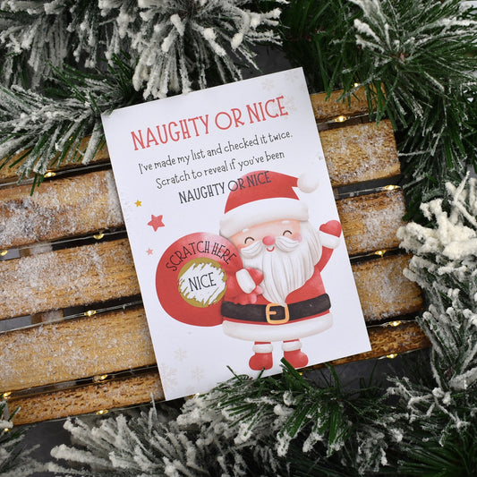 CLEARANCE - Naughty or Nice Rose Gold Scratch Card