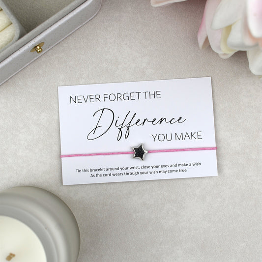 CLEARANCE - Never Forget The Difference You Make Wish Bracelet