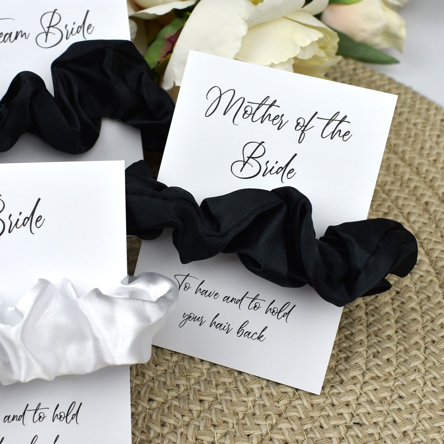 Black Wedding Hair Scrunchie