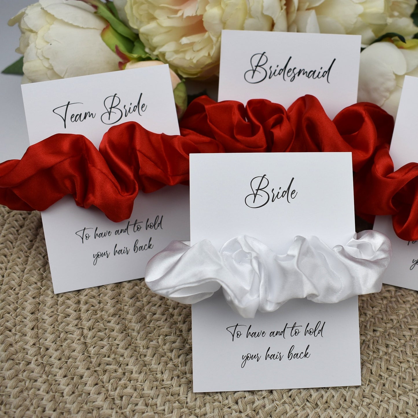 Bright Red Wedding Hair Scrunchie