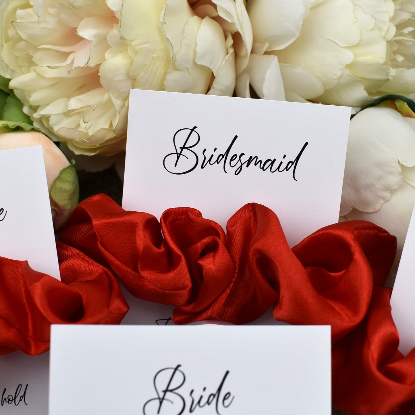 Bright Red Wedding Hair Scrunchie