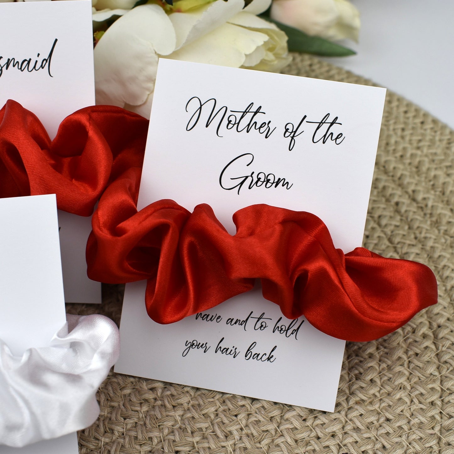 Bright Red Wedding Hair Scrunchie