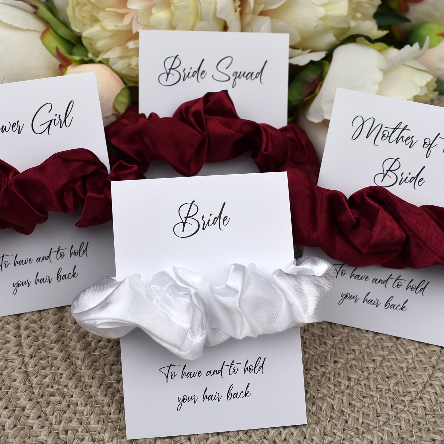 Burgundy Wedding Hair Scrunchie