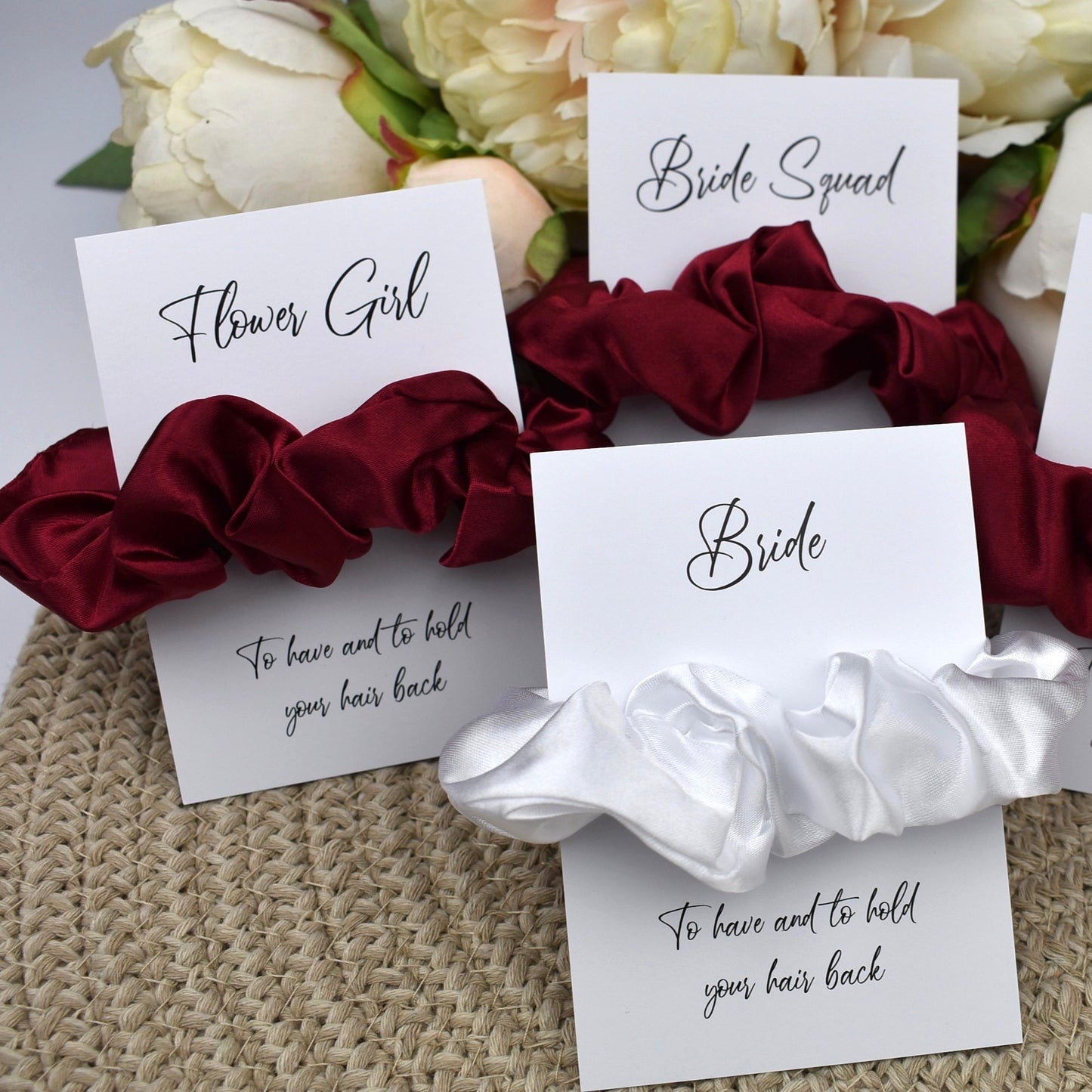 Burgundy Wedding Hair Scrunchie