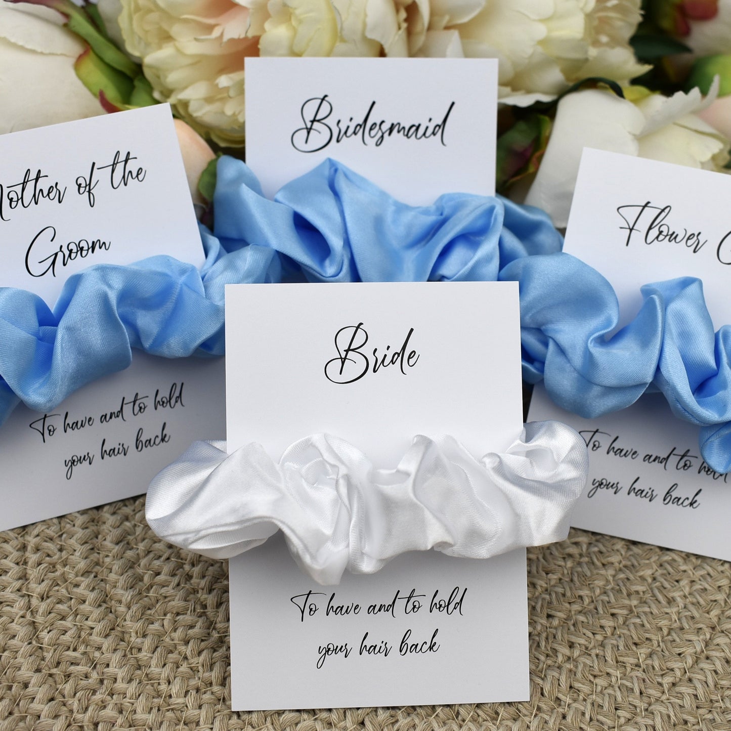 Light Blue Wedding Hair Scrunchie
