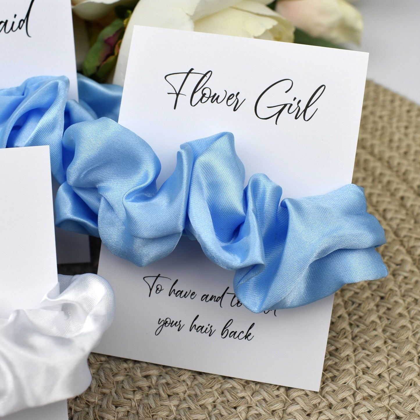 Light Blue Wedding Hair Scrunchie