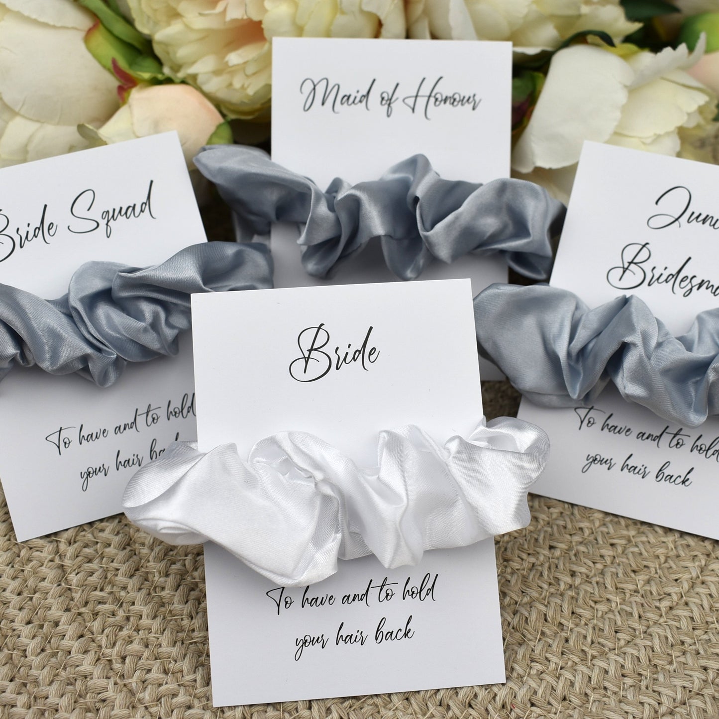 Light Silver Wedding Hair Scrunchie