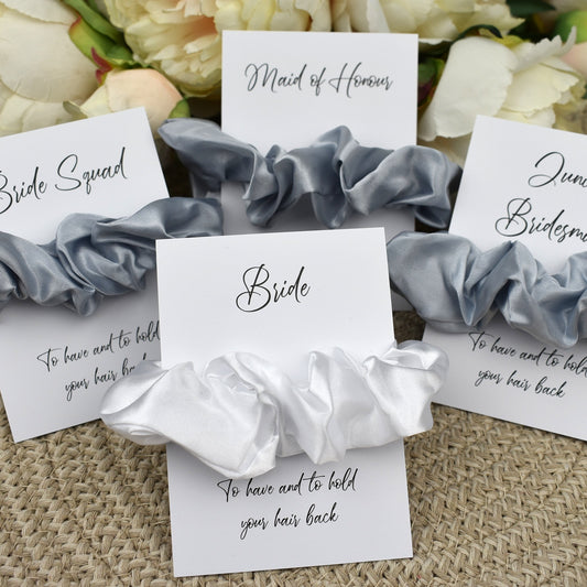 CLEARANCE - Light Silver Wedding Hair Scrunchie