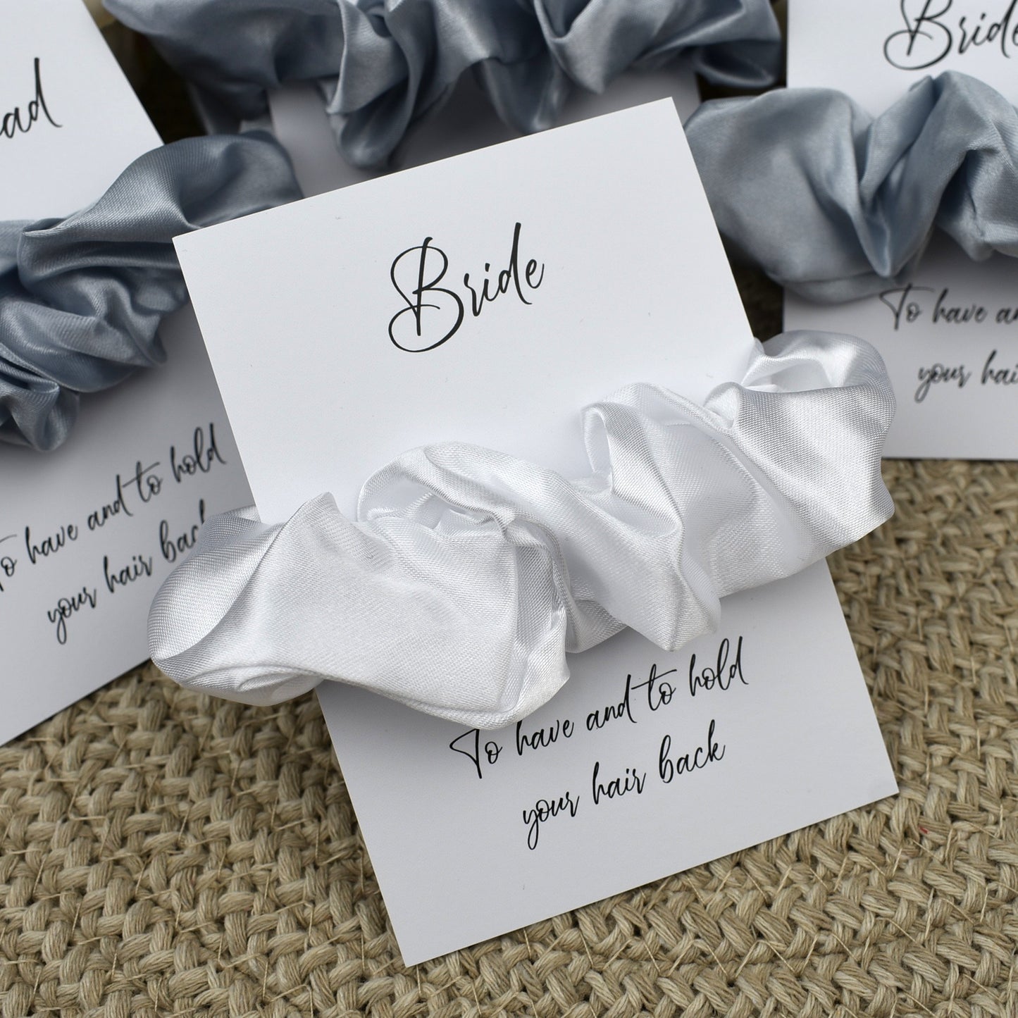 Light Silver Wedding Hair Scrunchie