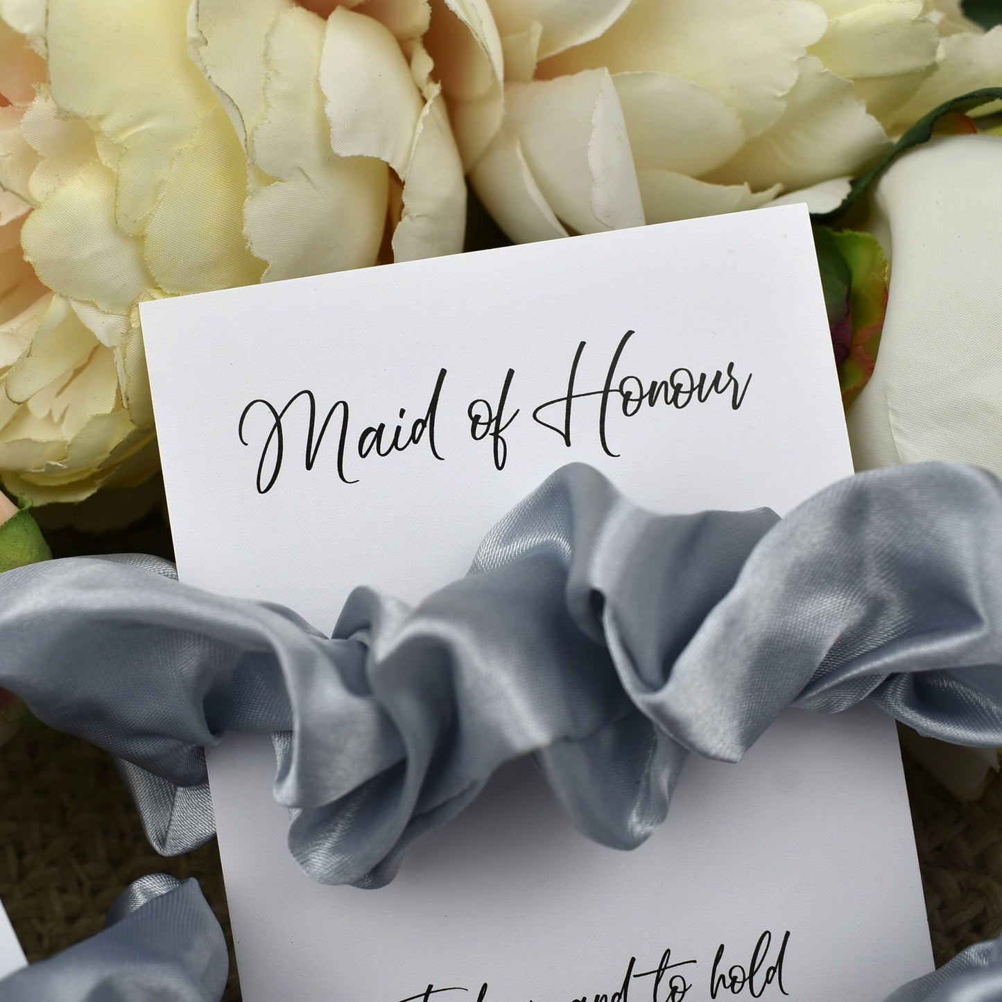 Light Silver Wedding Hair Scrunchie