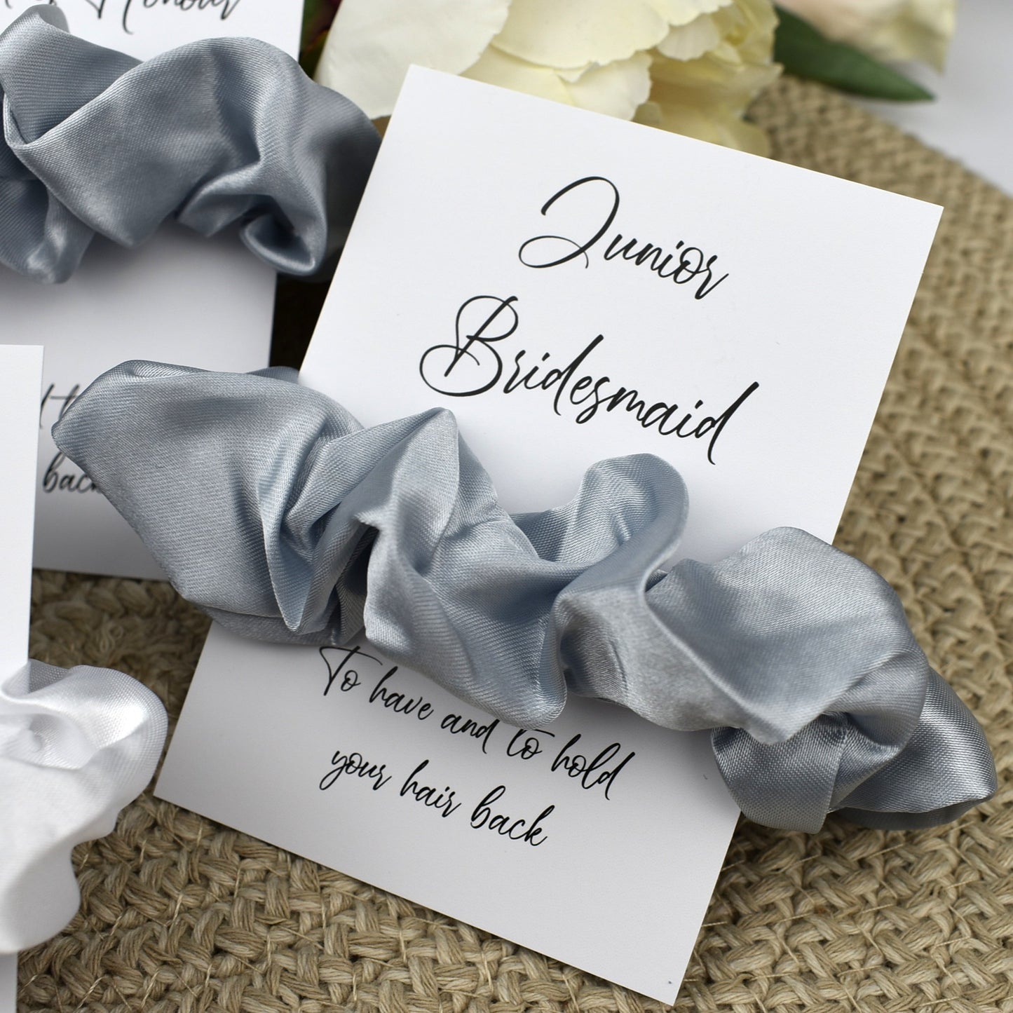 Light Silver Wedding Hair Scrunchie
