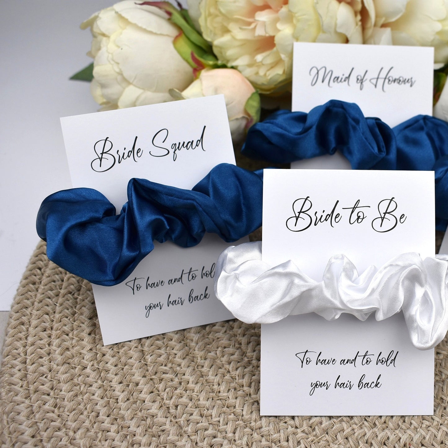 Mid Blue Wedding Hair Scrunchie