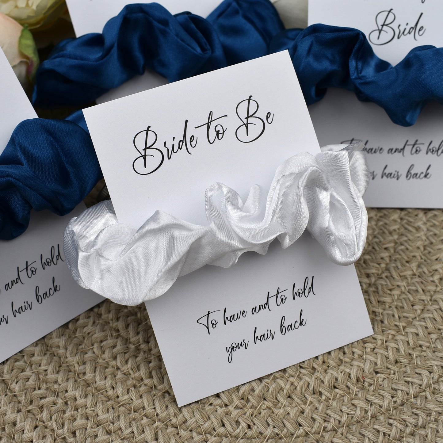 Mid Blue Wedding Hair Scrunchie
