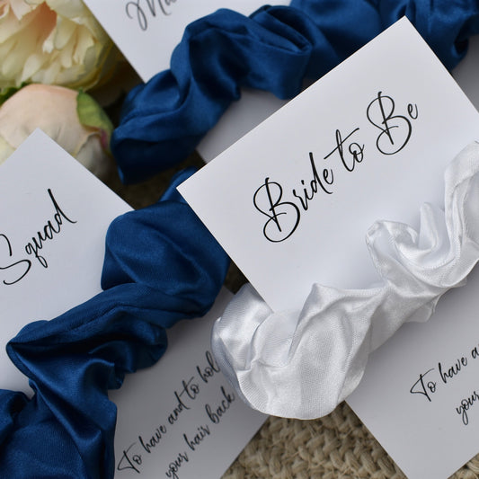 CLEARANCE - Mid Blue Wedding Hair Scrunchie