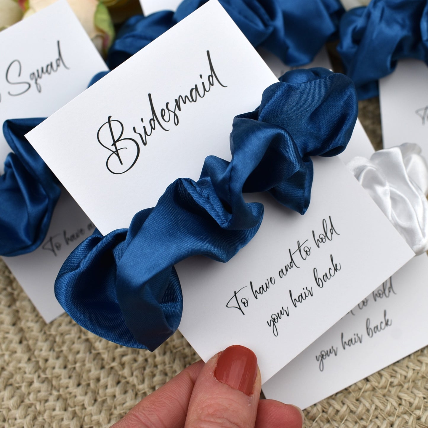 Mid Blue Wedding Hair Scrunchie