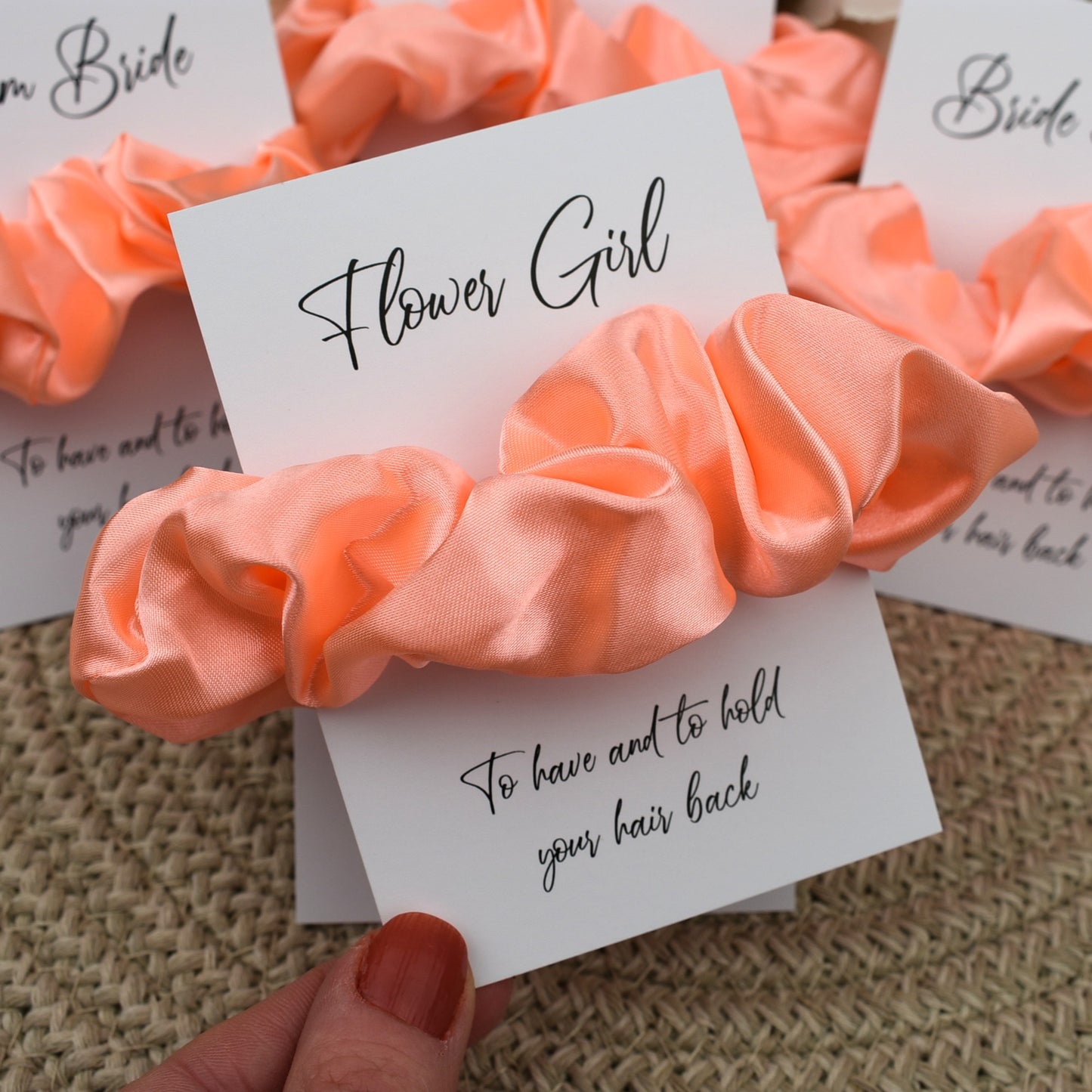 Neon Peach Wedding Hair Scrunchie