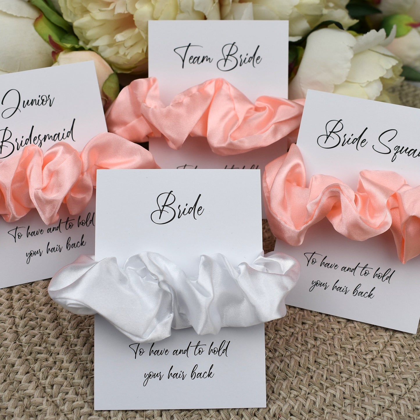 Peach Wedding Hair Scrunchie