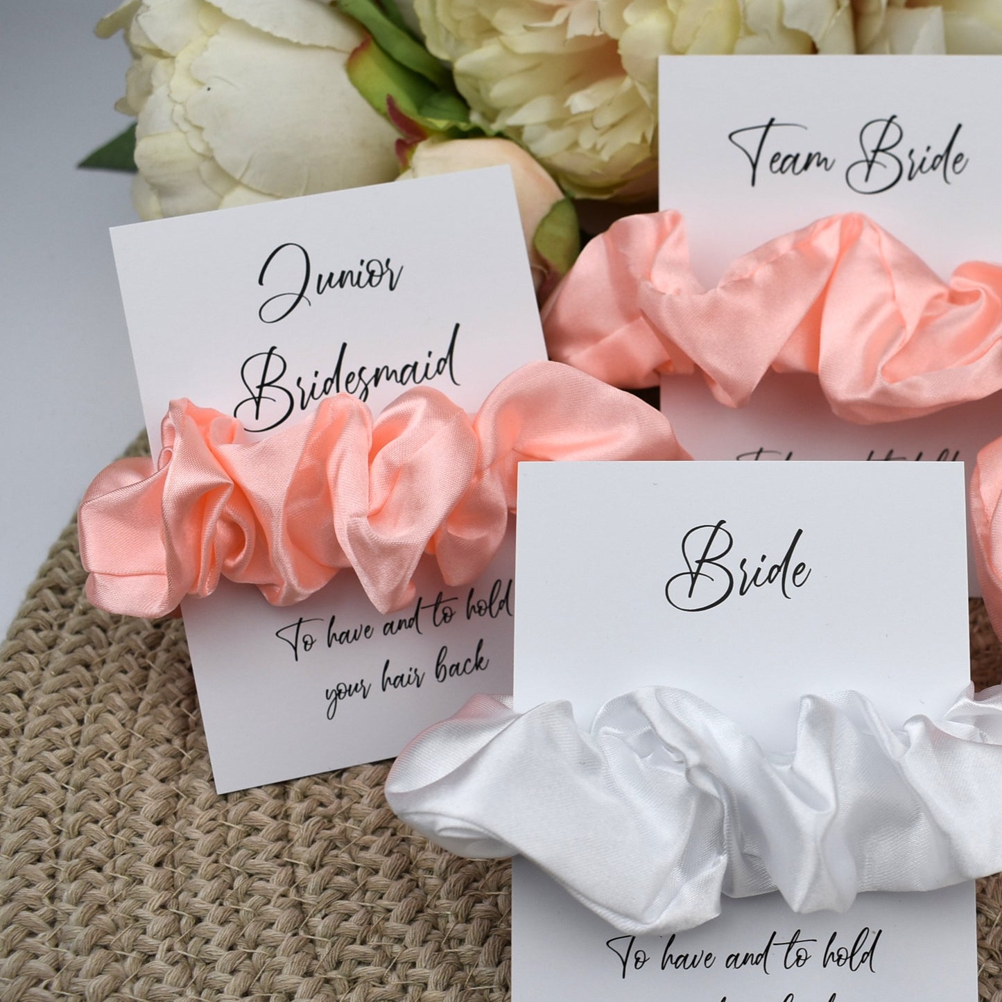 Peach Wedding Hair Scrunchie
