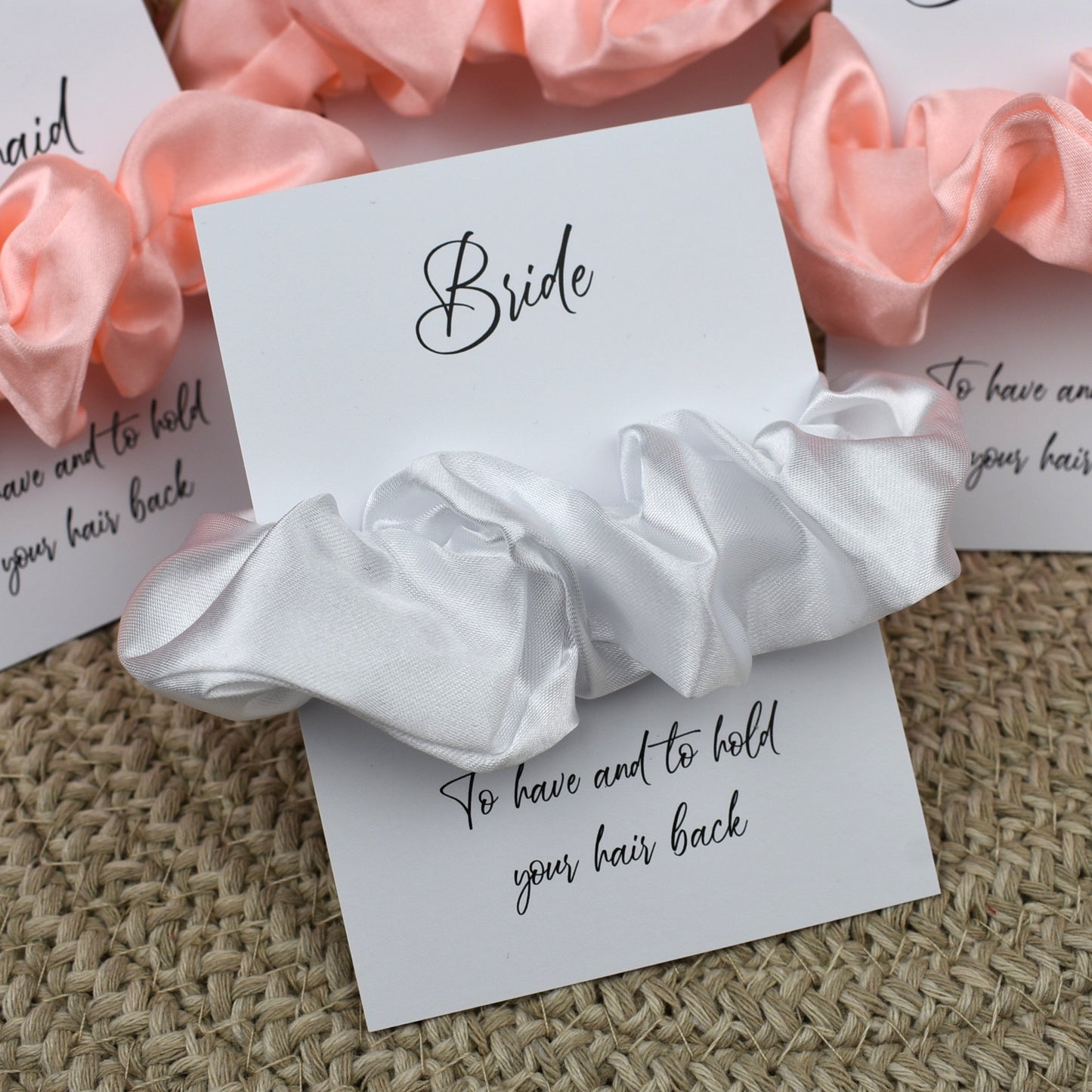 Peach Wedding Hair Scrunchie