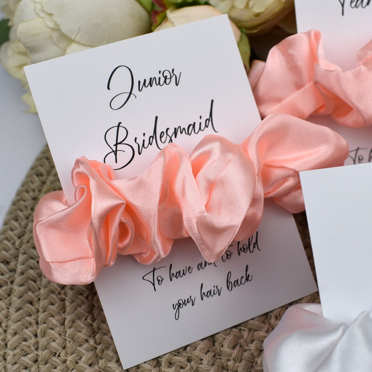 Peach Wedding Hair Scrunchie