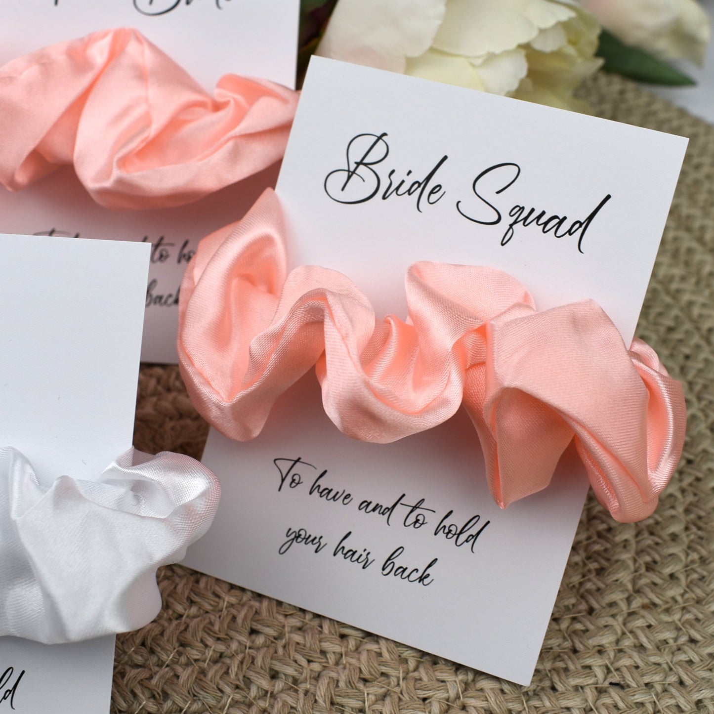 Peach Wedding Hair Scrunchie