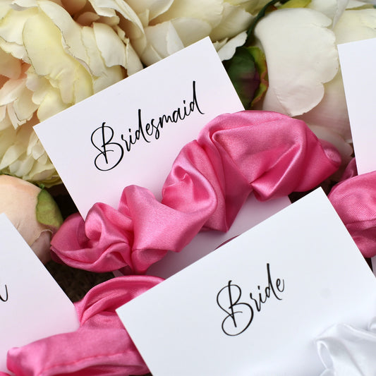 CLEARANCE - Pink Wedding Hair Scrunchie