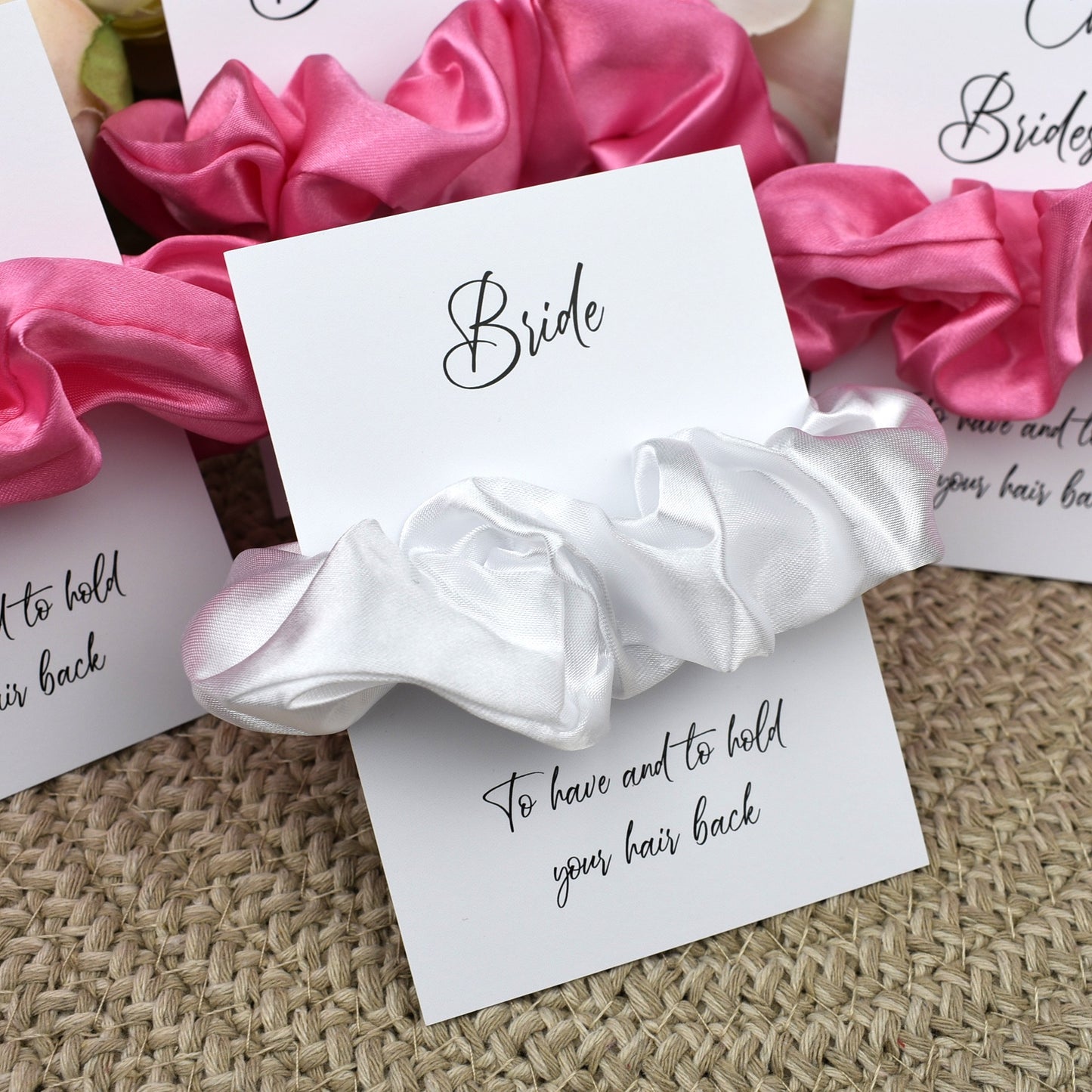 CLEARANCE - Pink Wedding Hair Scrunchie