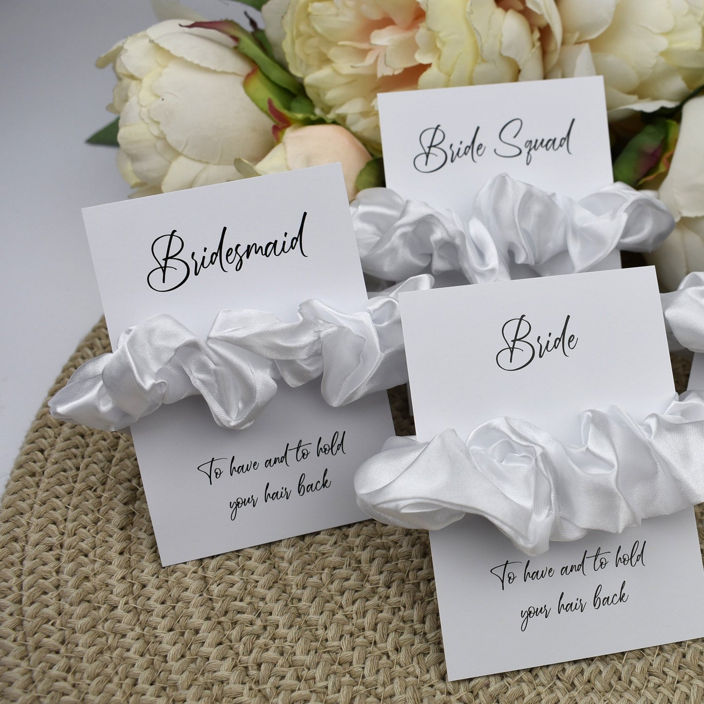 White Wedding Hair Scrunchie