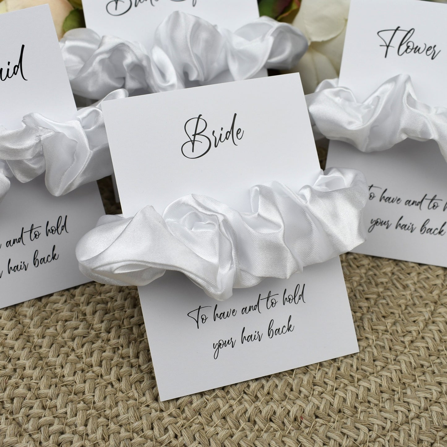 White Wedding Hair Scrunchie