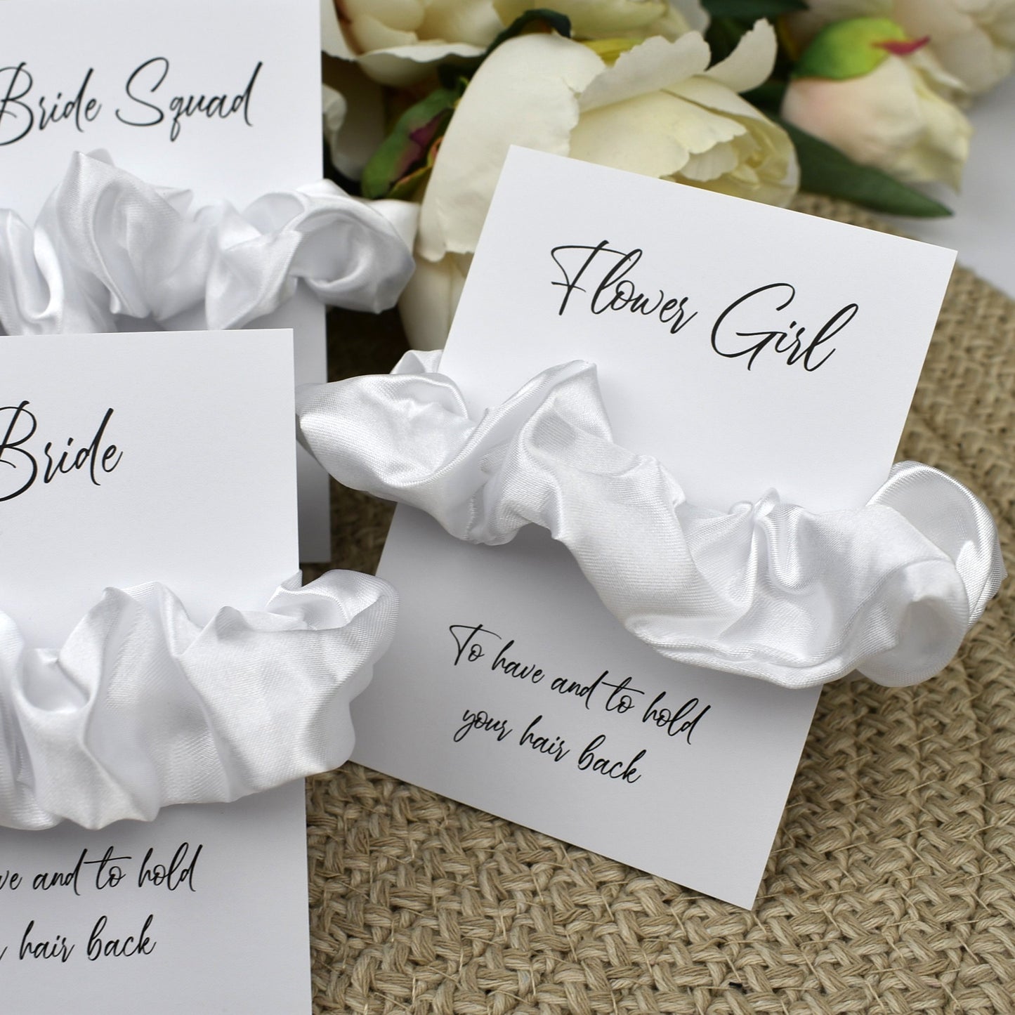 White Wedding Hair Scrunchie